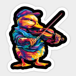 Duck Playing Violin Sticker